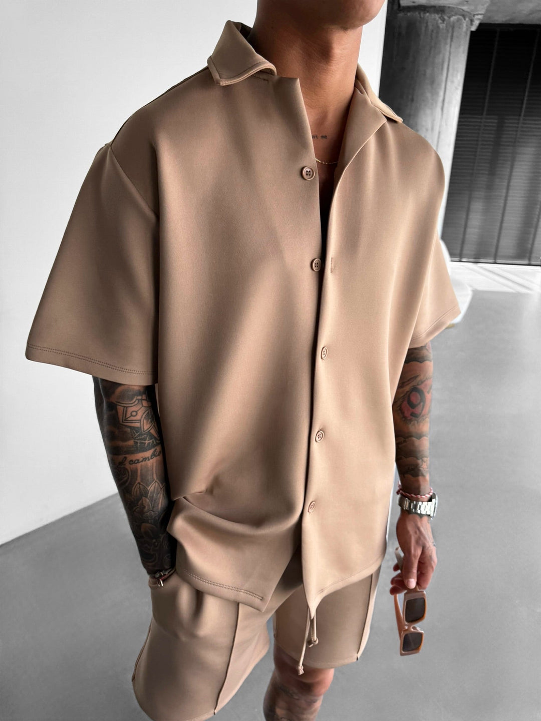 Oversize Dykarskjorta - Beige