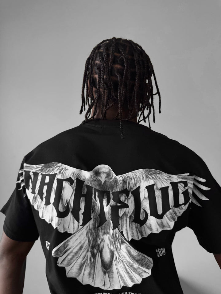 Oversize "Nachtflug" T-shirt - Svart
