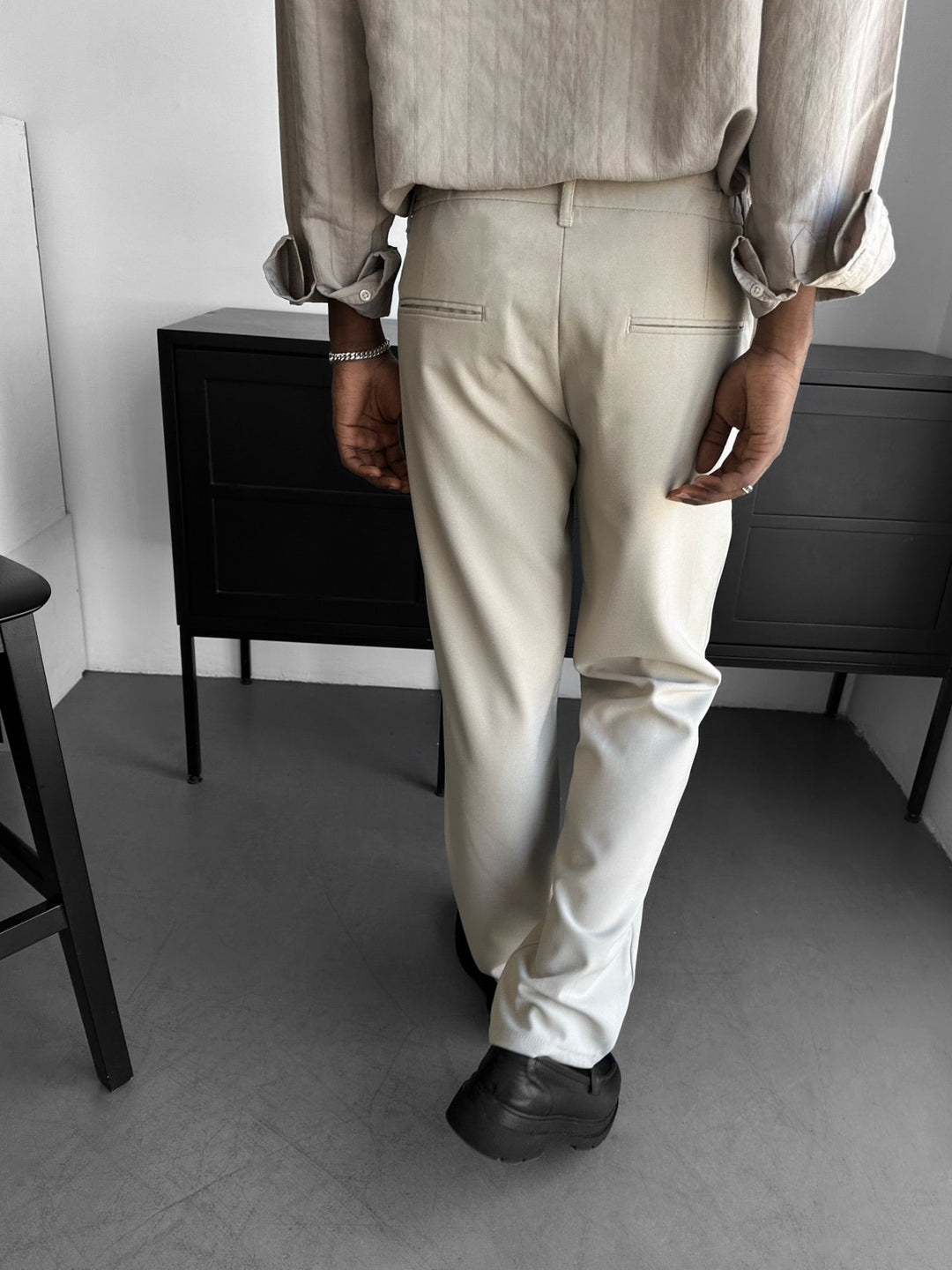 Modern Skärning Avslappnade Byxor - Beige