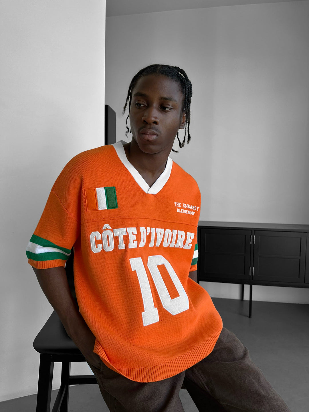 Oversize Côte d’Ivoire Stickad T-shirt - Orange