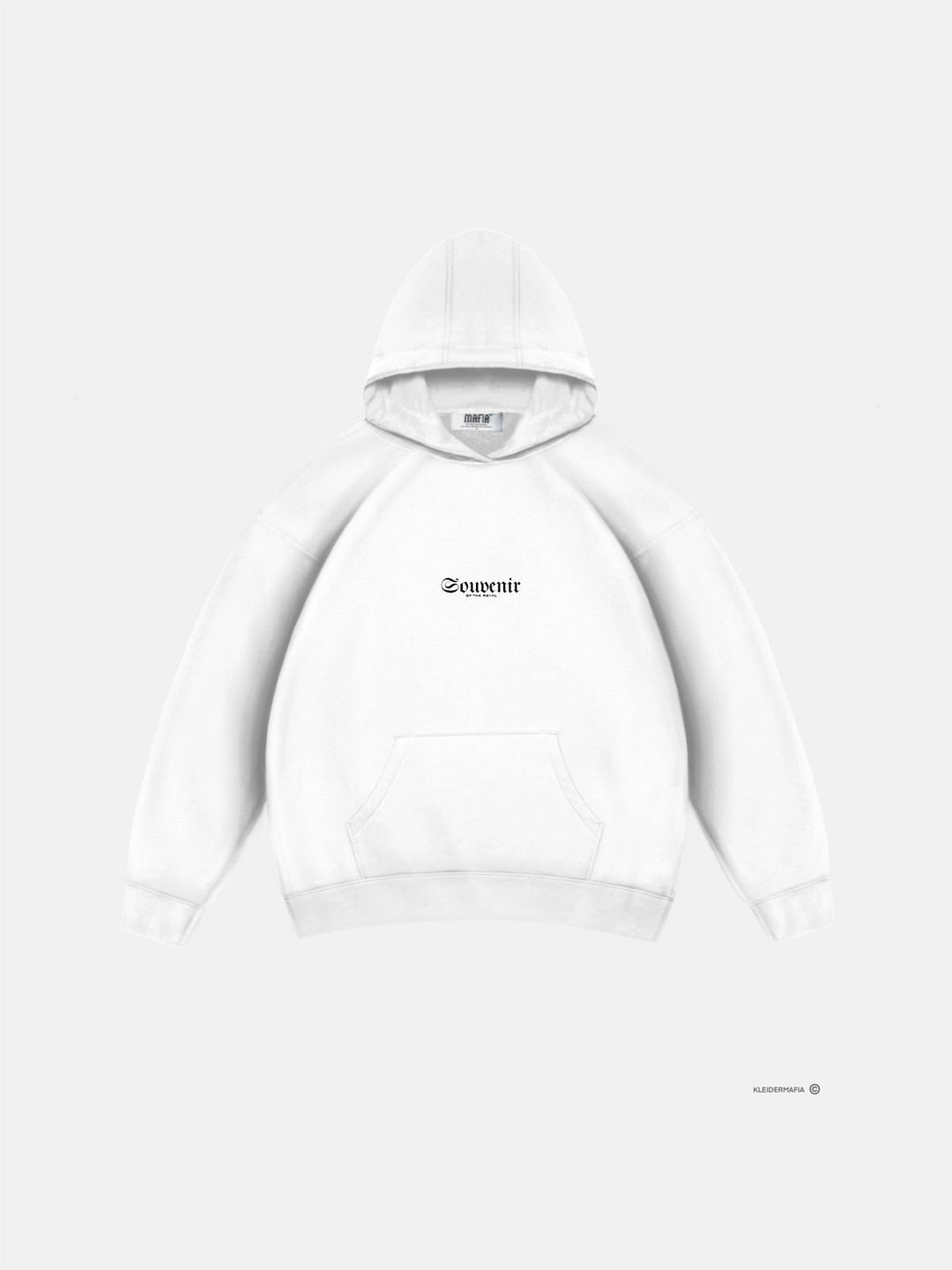 Överdimensionerad Souvenir Hoodie - Vit och Röd