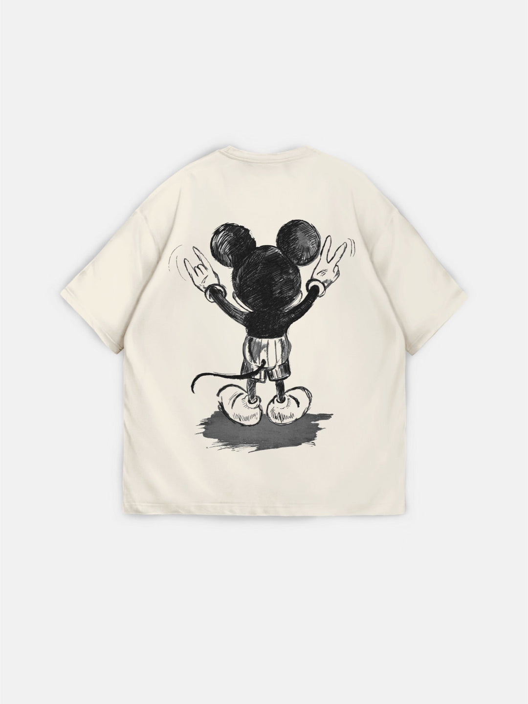 Oversize Mus-T-shirt - Beige