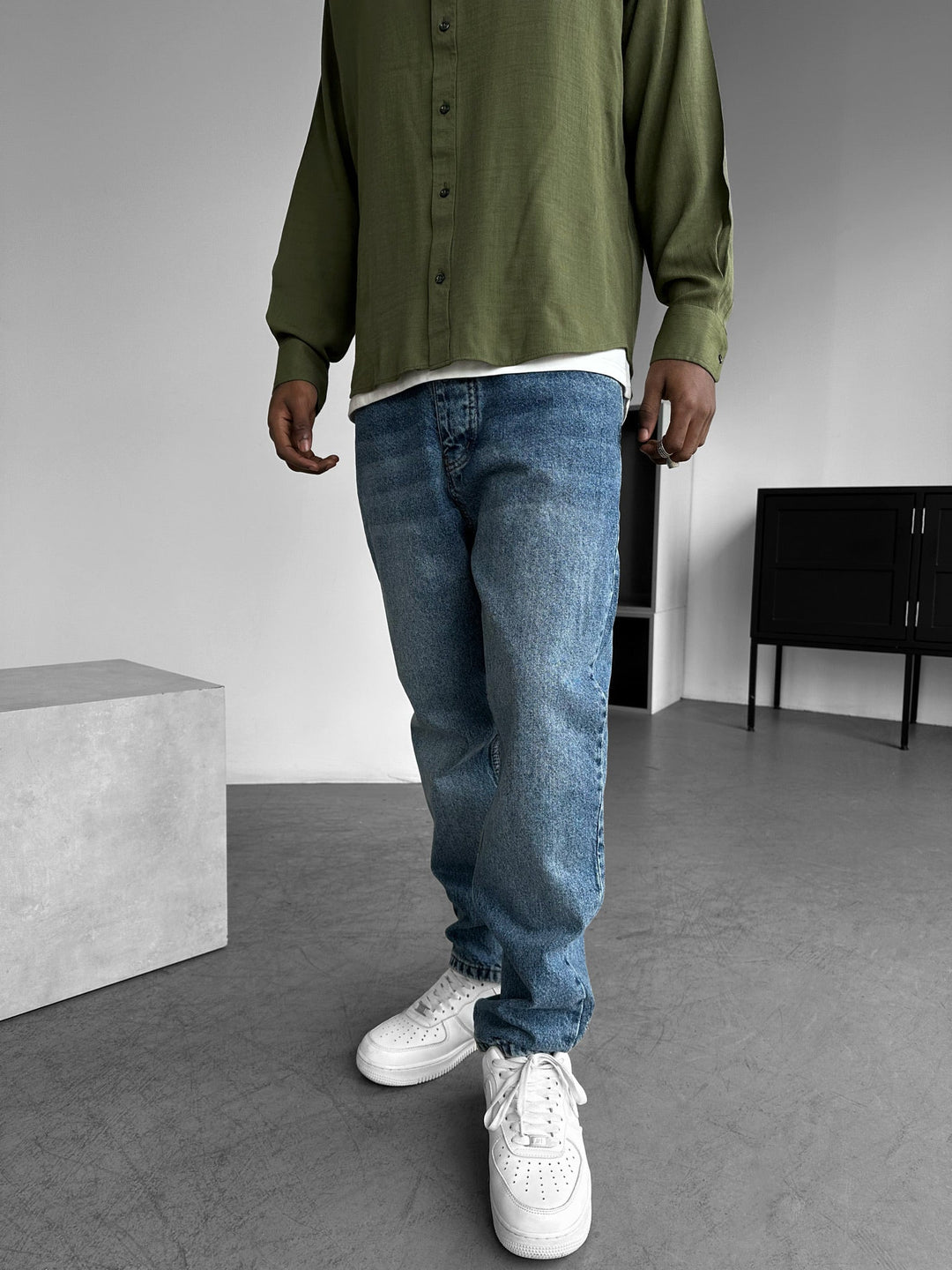 Boyfriend Fit Jeans - Blå
