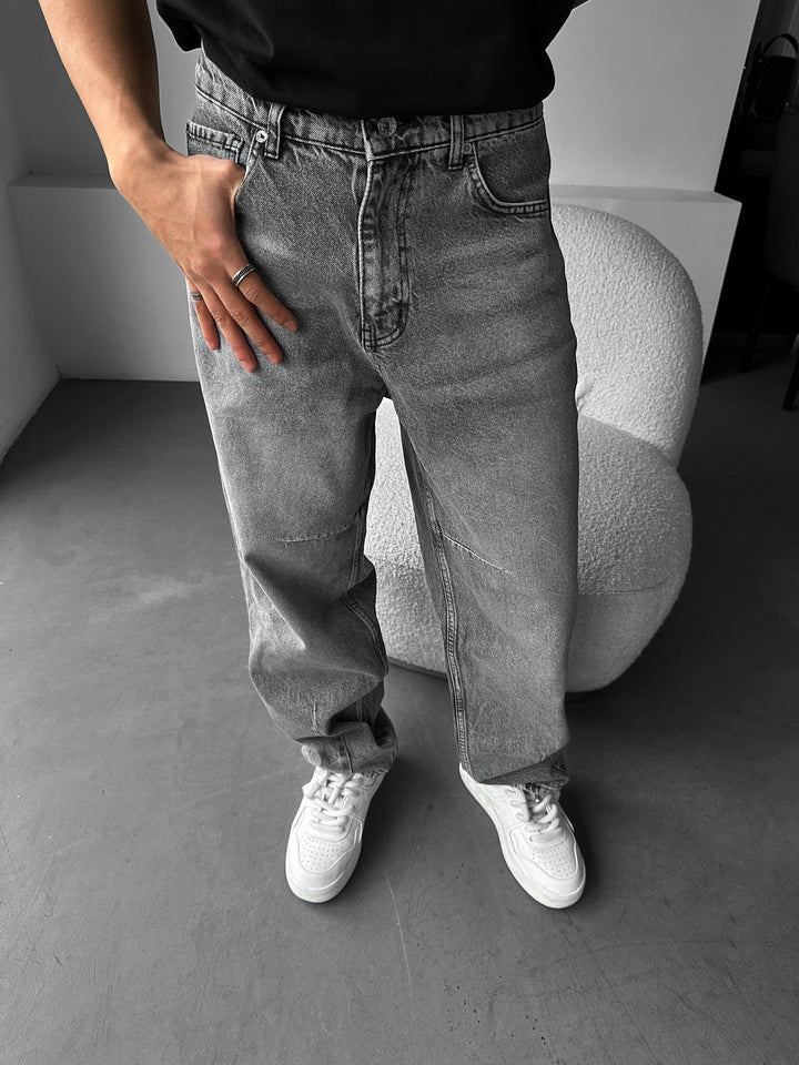 Baggy Stitched Jeans - Antracit