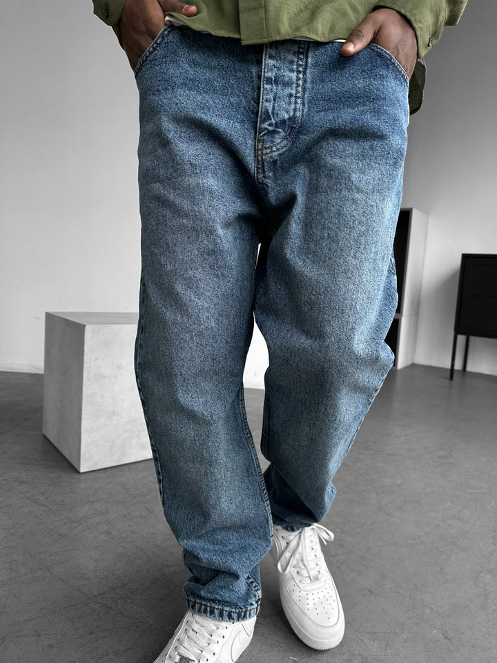 Boyfriend Fit Jeans - Blå