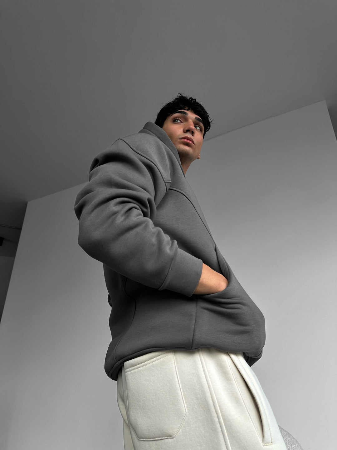 Oversize Stitches Hoodie - Antracit