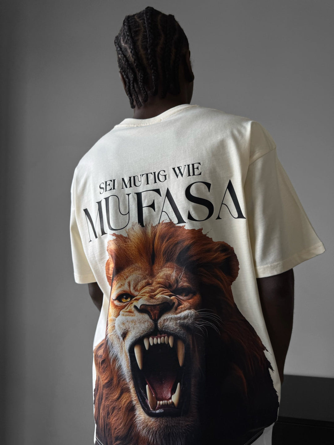 Oversize Lejon T-Shirt - Antik Vit
