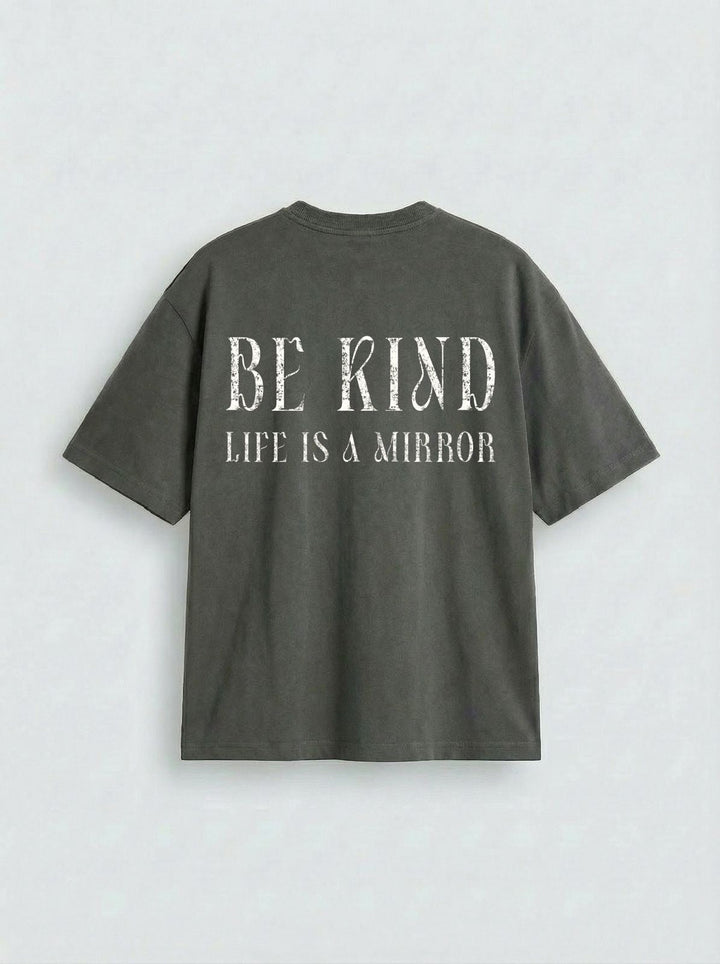 Oversize Be Kind T-shirt - Antracit