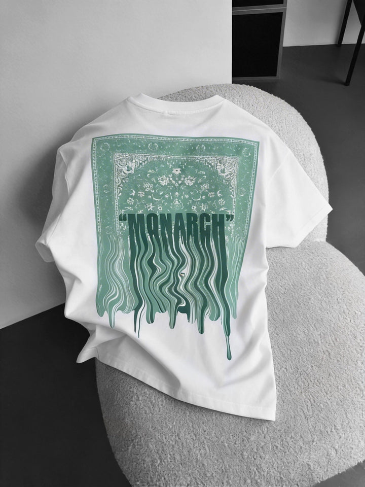 Oversize Monarch T-Shirt - Ecru och Grön