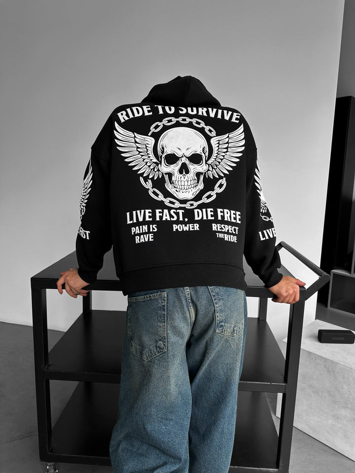 Oversize Ride to Survive Hoodie - Svart