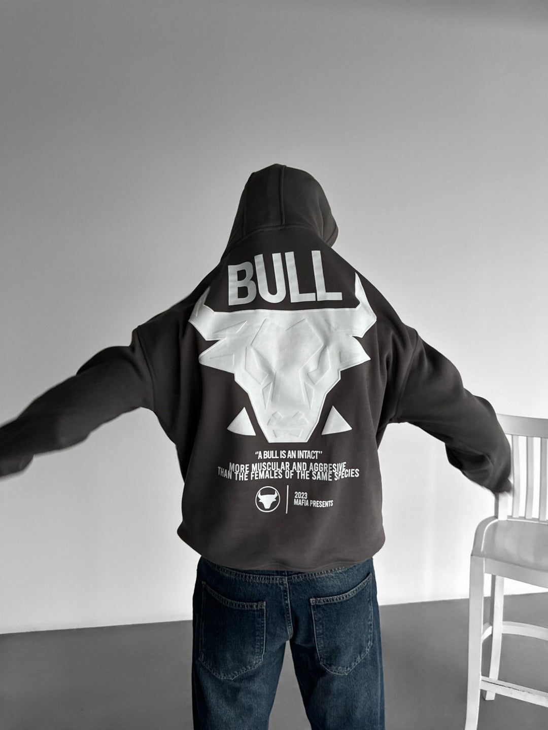 Oversize Bull Hoodie - Antracit