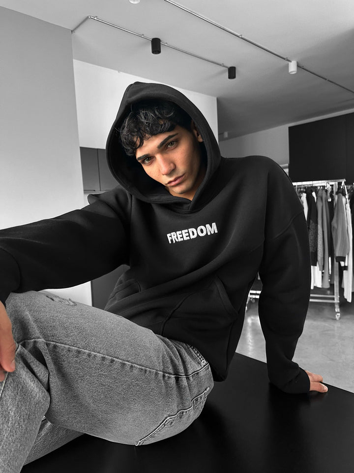 Oversize Stitches Hoodie - Svart
