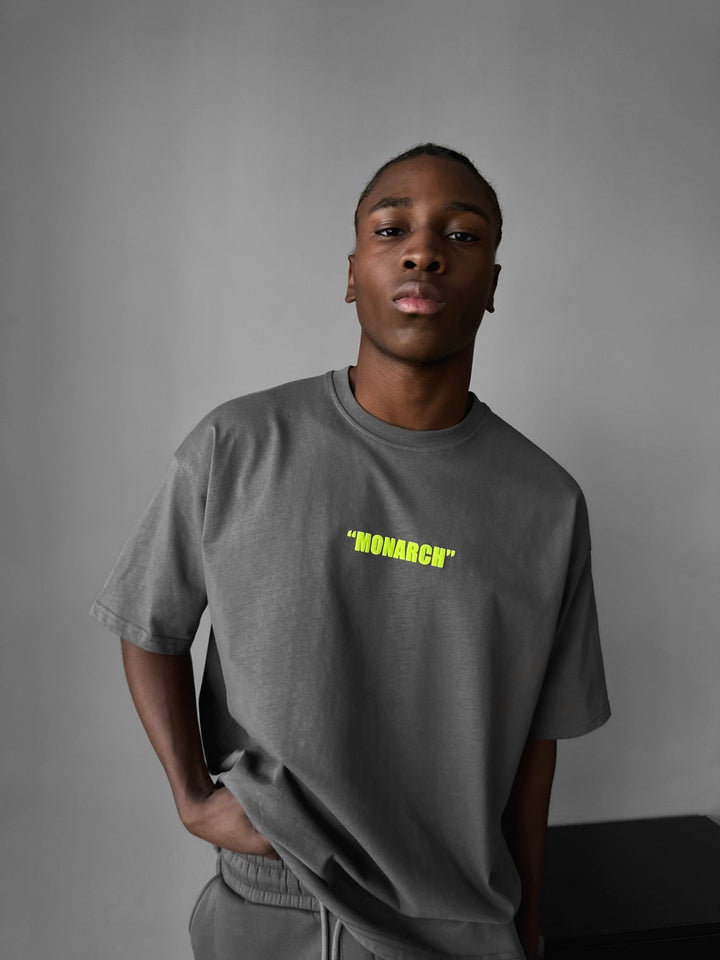 Oversize Monarch T-Shirt - Antracit och Neon