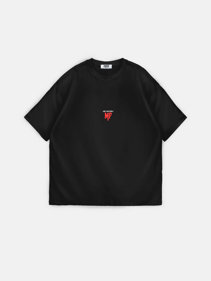 Oversize Som en Fjäril T-Shirt - Svart