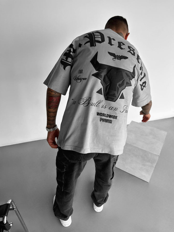Oversize Bull Worldwide T-shirt - Grå