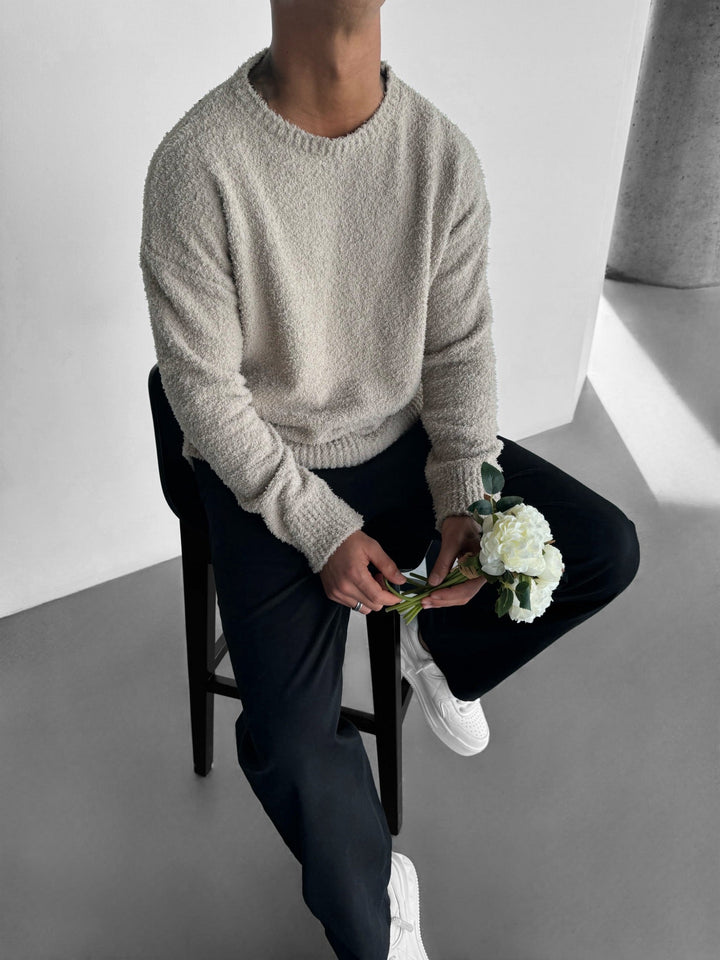 Oversize Plush Pullover - Stone Mocha