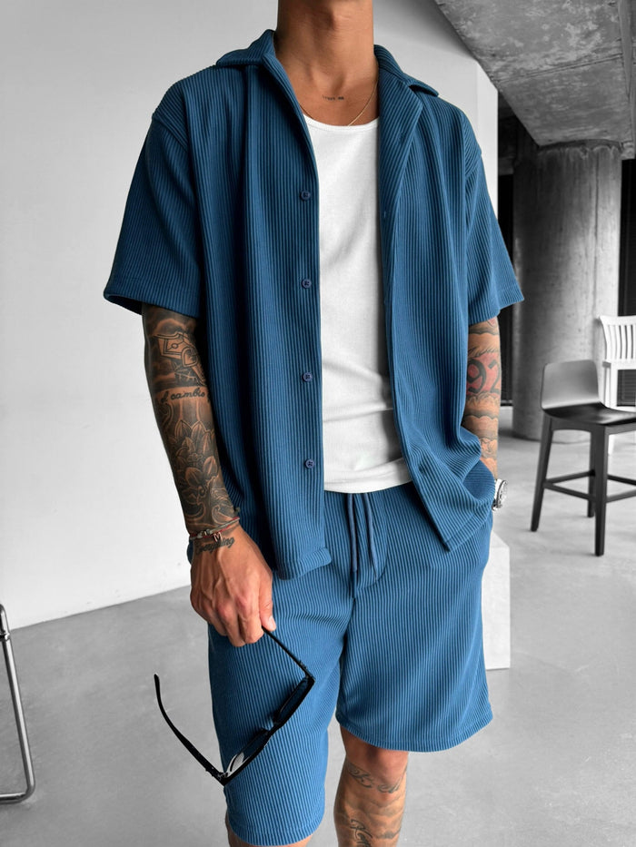 Oversize Cord Skjorta - Indigo