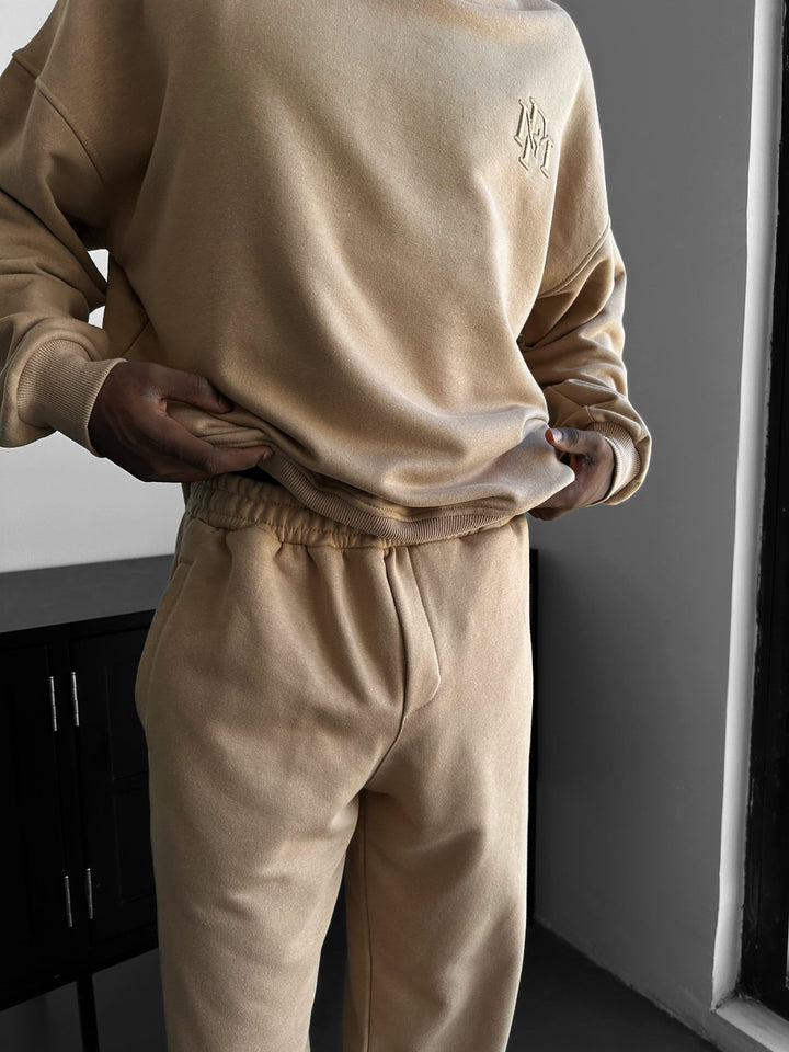 Lös Passform Basic Jogger - Beige