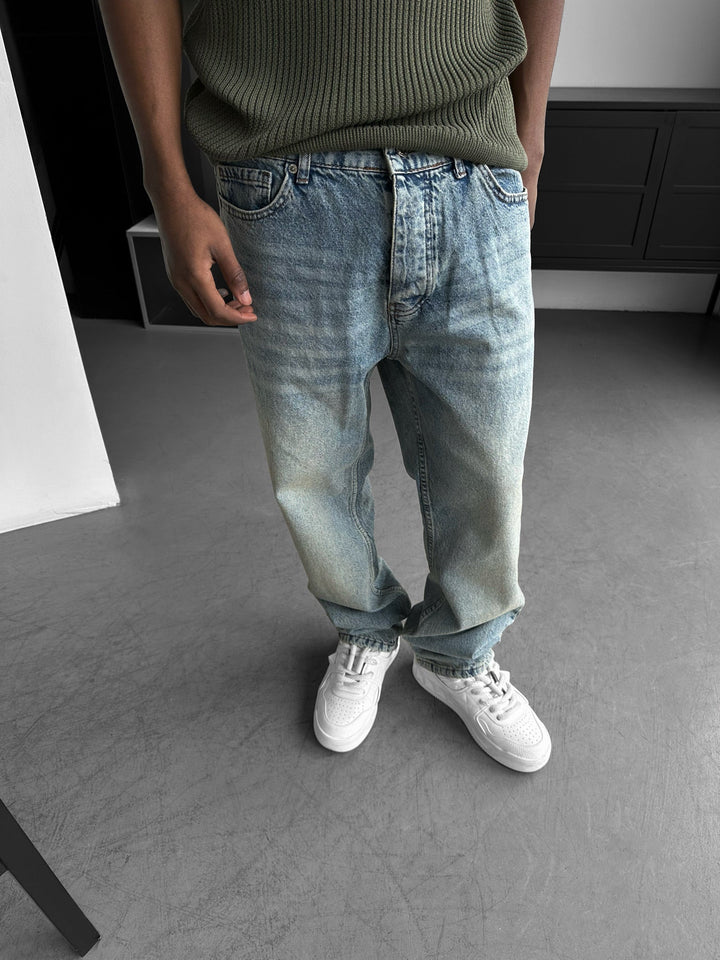 Boyfriend Fit Jeans - Mörkblå