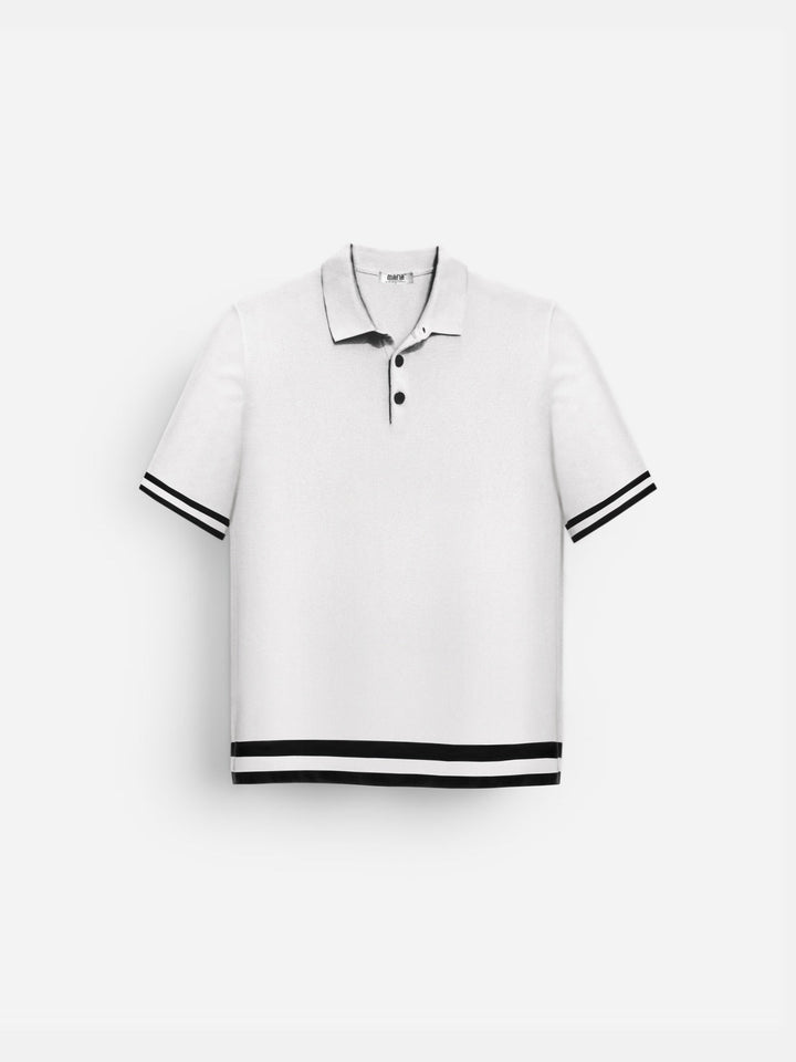 Regular Fit Stickad T-shirt - Ecru