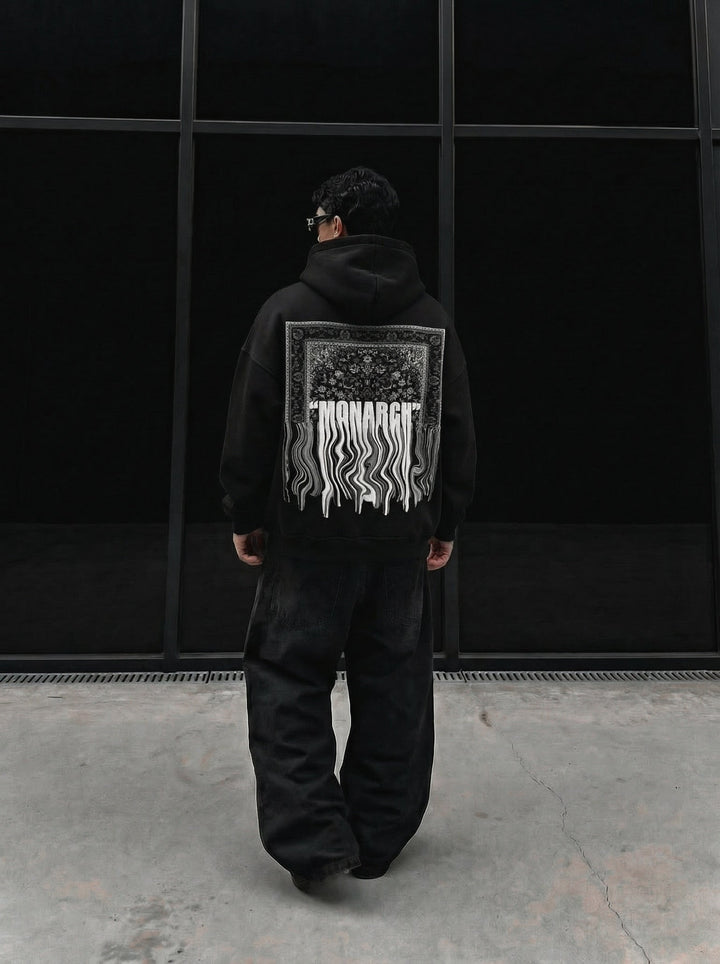 Oversize Monarch Hoodie - Svart och Vit