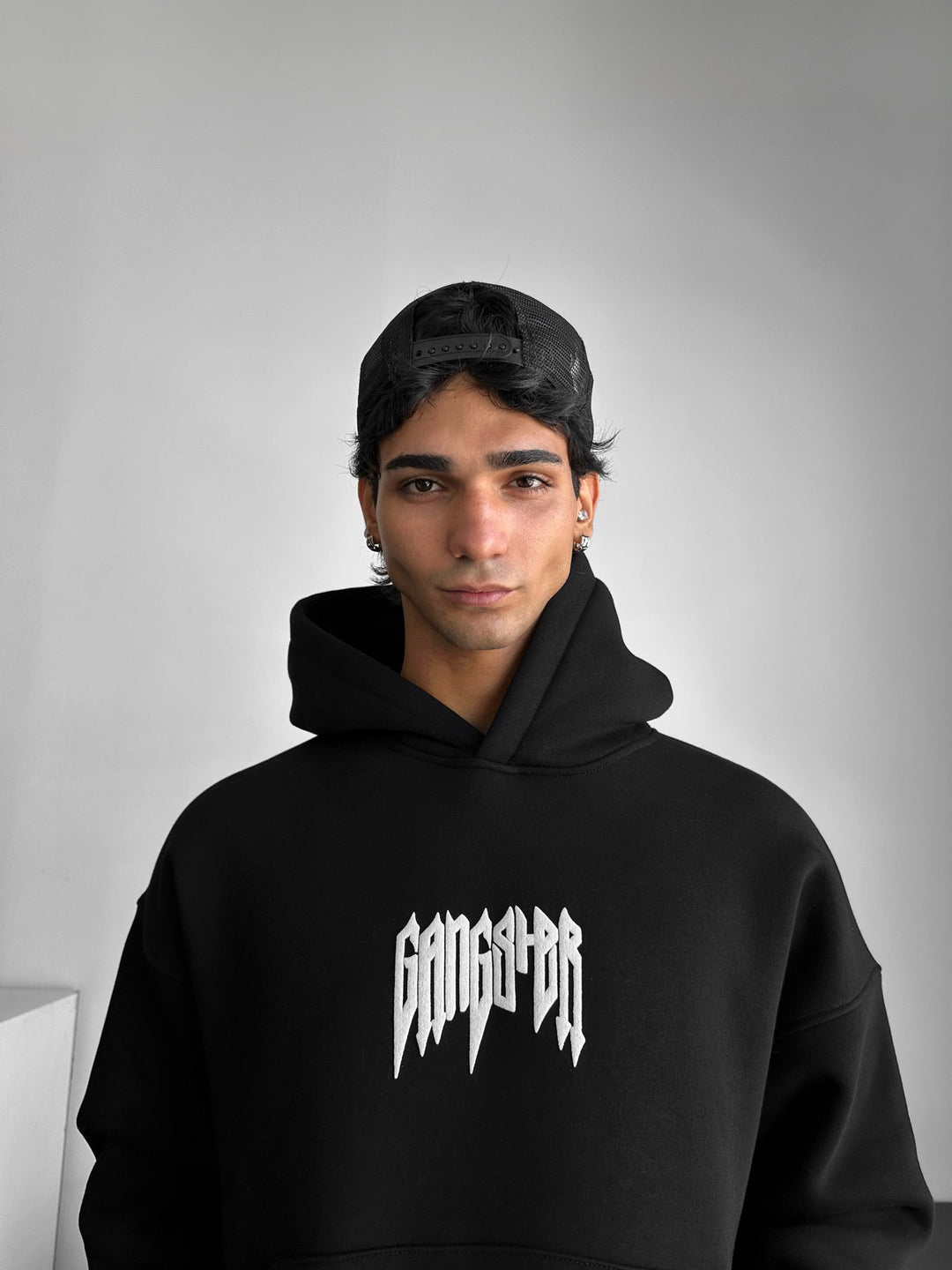 Oversize Gangster Hoodie - Svart