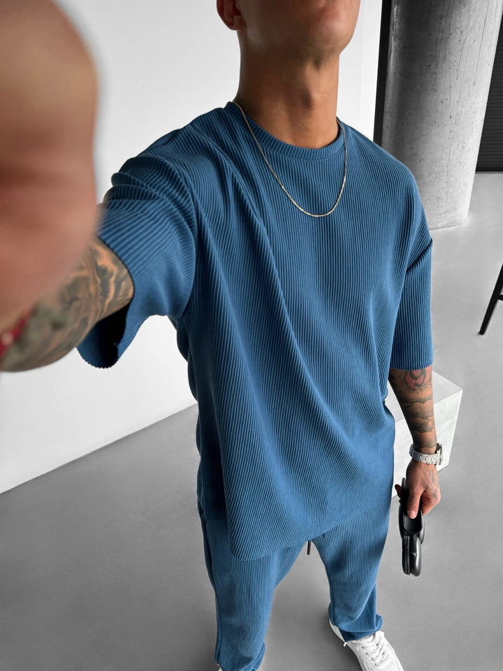 Oversize Cord Tee - Indigo