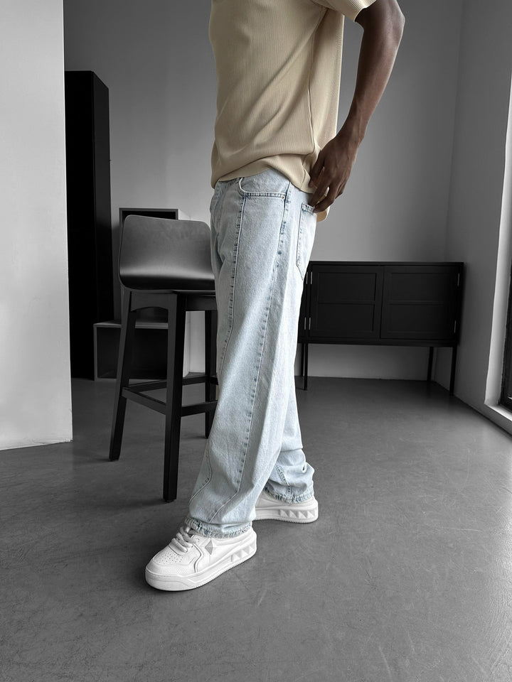 Front Line Baggy Jeans - Isblå