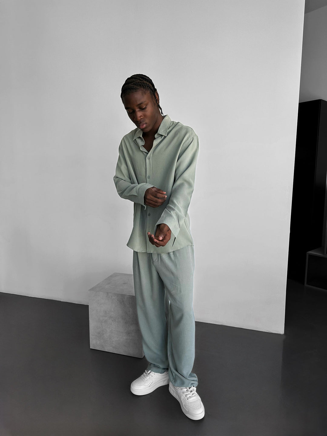Baggy Tencel-byxor - Mintgrön