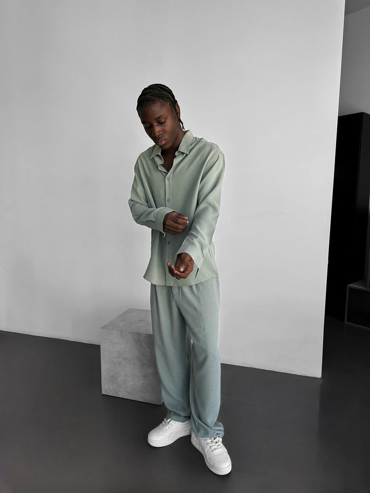 Baggy Tencel-byxor - Mintgrön