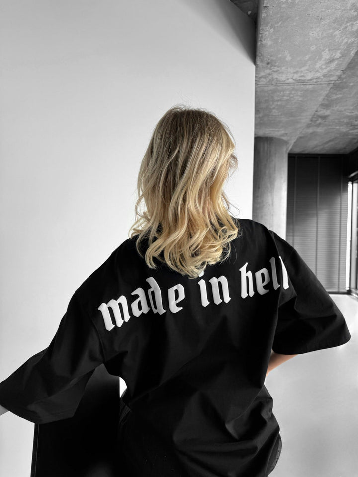 Oversize Made in Hell T-shirt - Svart