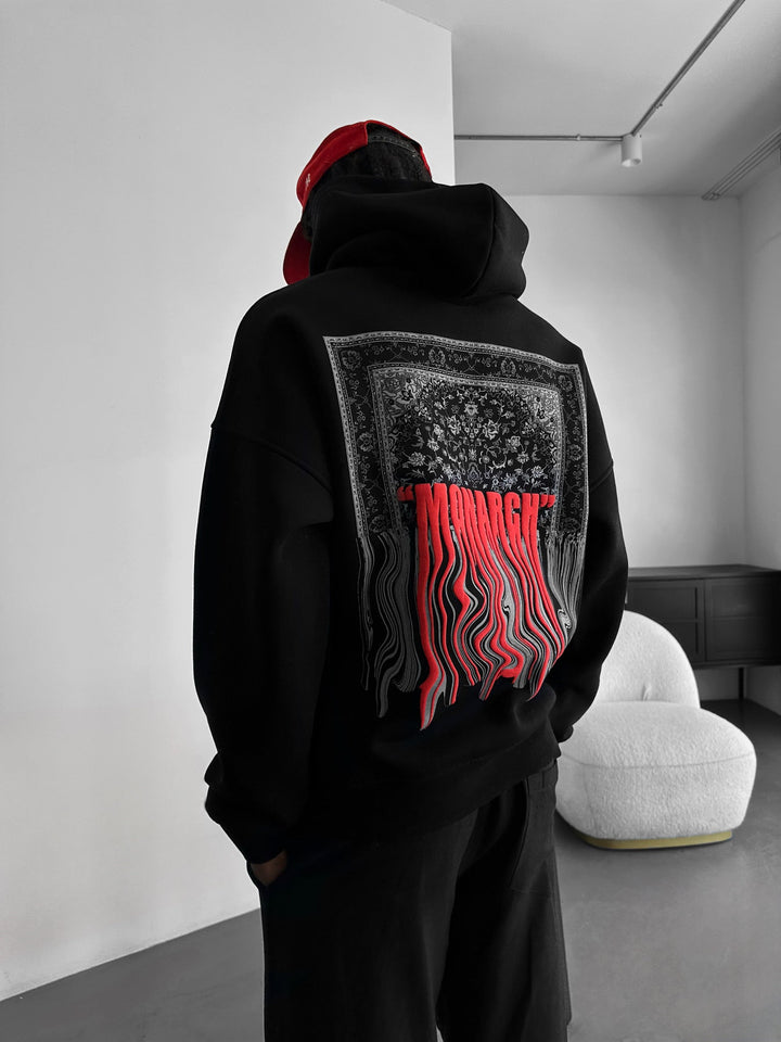 Oversize Monarch Hoodie - Svart och Röd