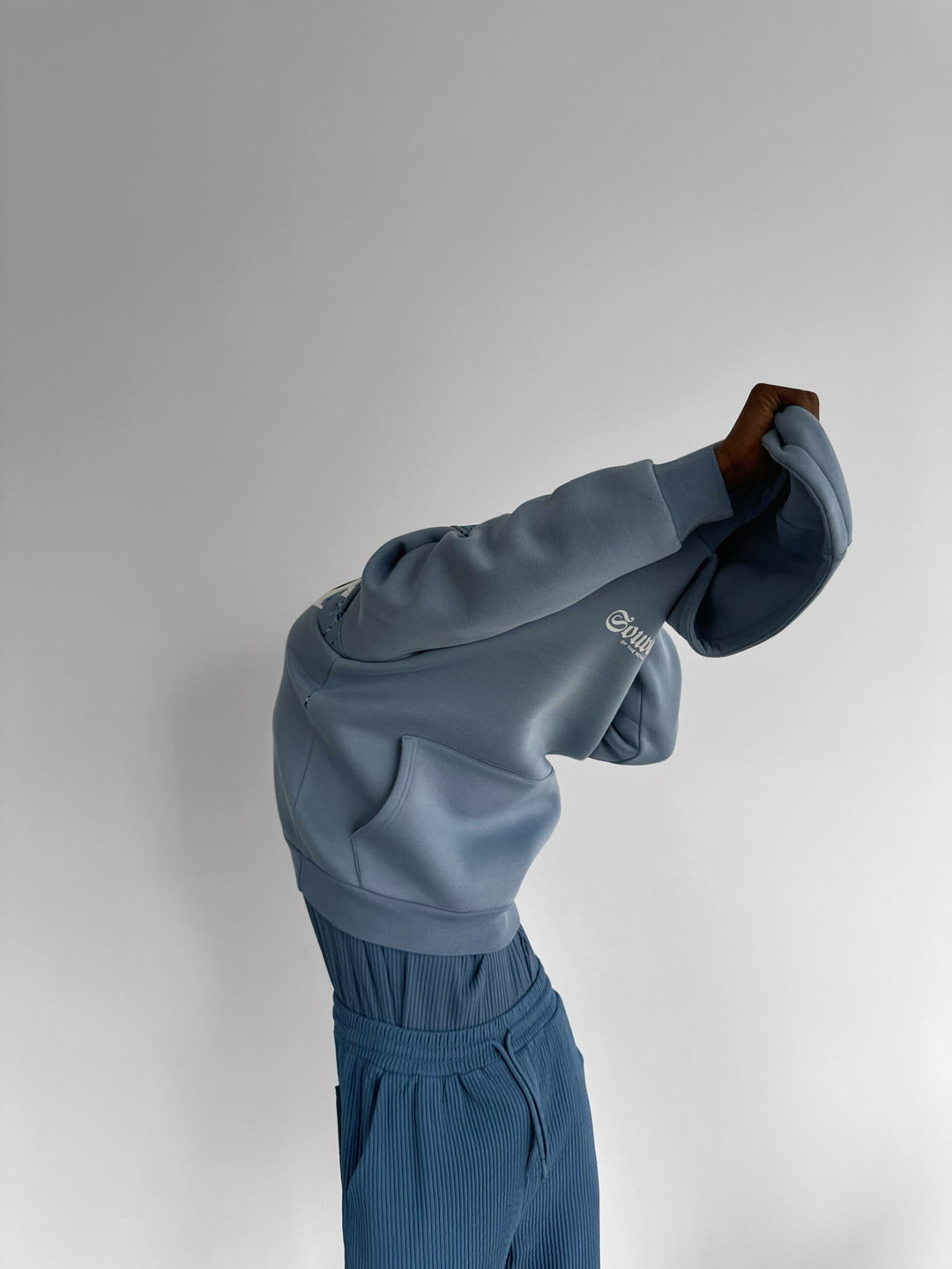 Överdimensionerad Souvenir Hoodie - Faded Denim