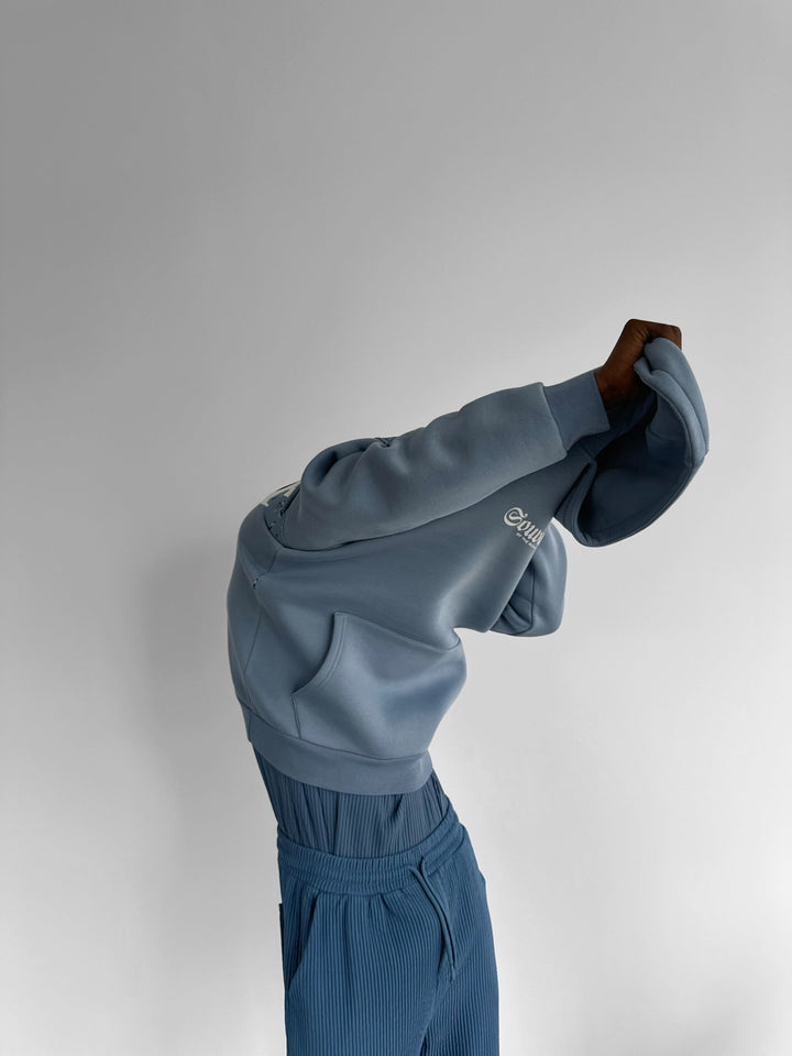 Överdimensionerad Souvenir Hoodie - Faded Denim