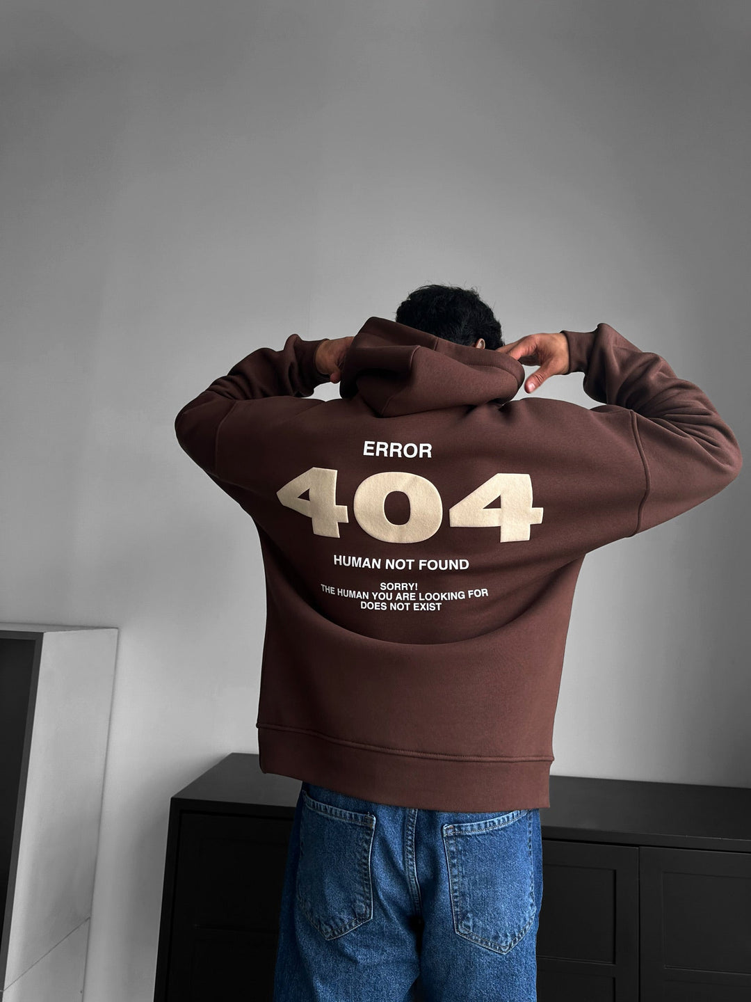 Oversize 404 Hoodie - Brun