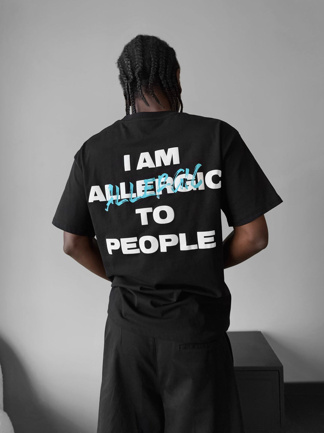 Överdimensionerad Allergisk T-shirt - Svart