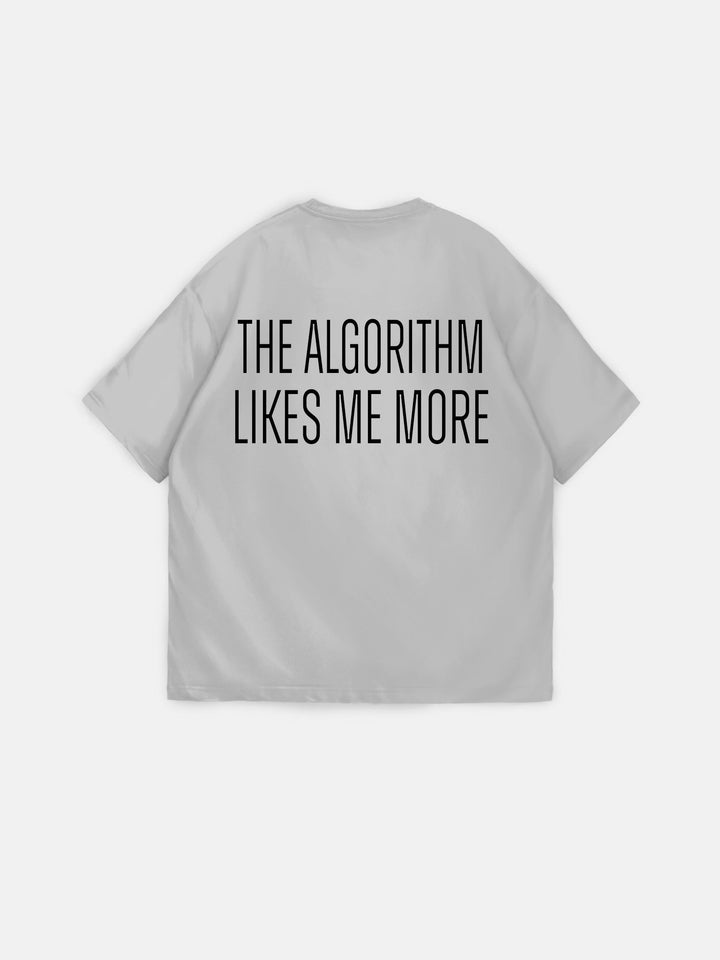 Oversize "Algorithm" T-Shirt - Grå