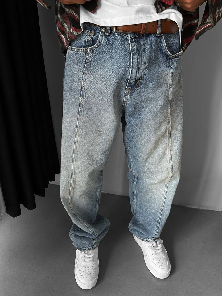 Front Line Baggy Jeans - Ljusblå