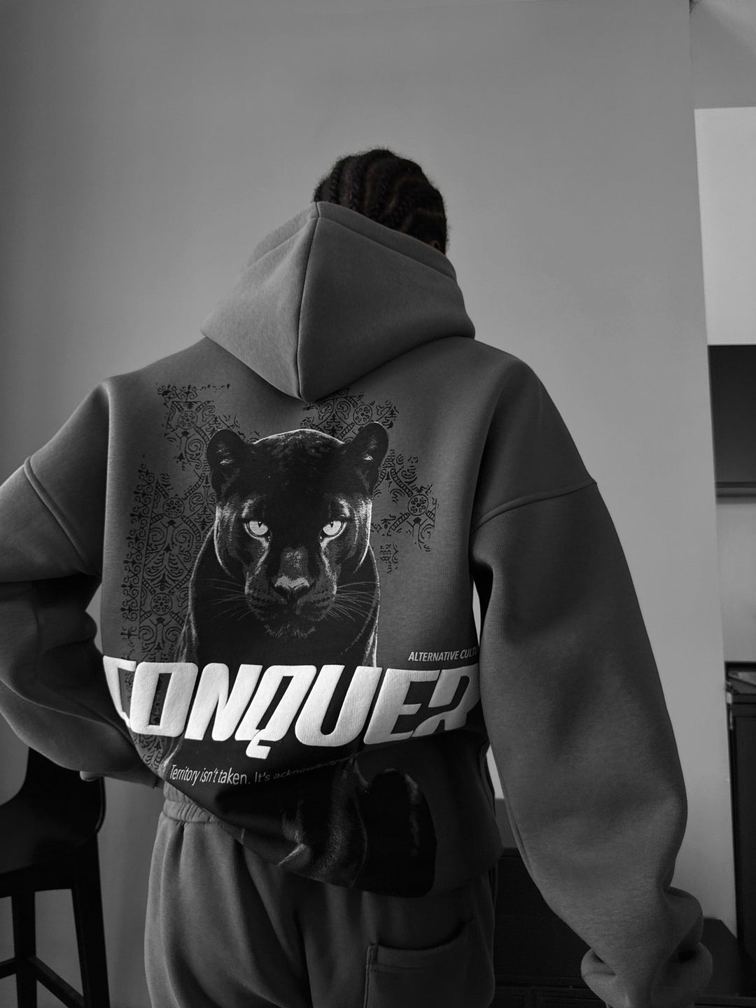 Oversize Conquer Hoodie - Antracit