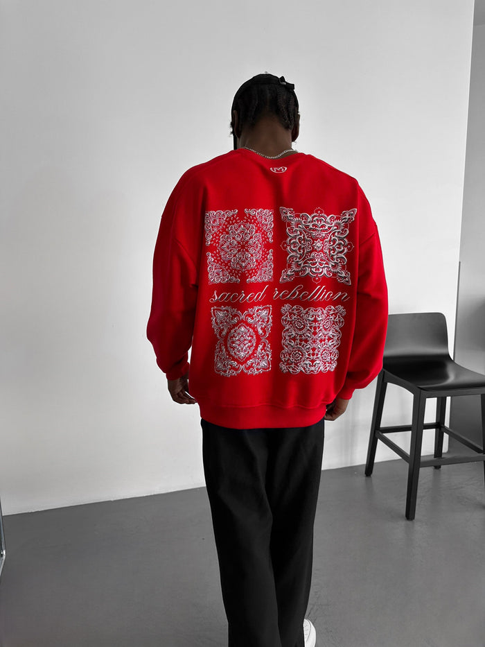 Oversize Sacred Rebellion Sweater - Röd