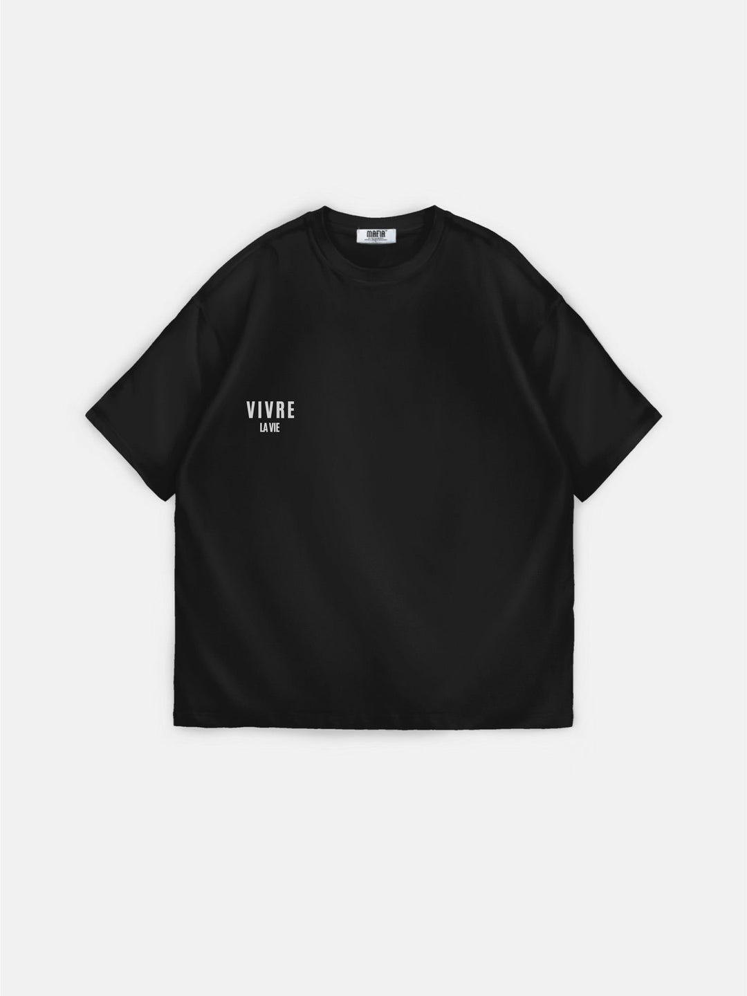 Oversize Vivre la Vie T-shirt - Svart och Antracit