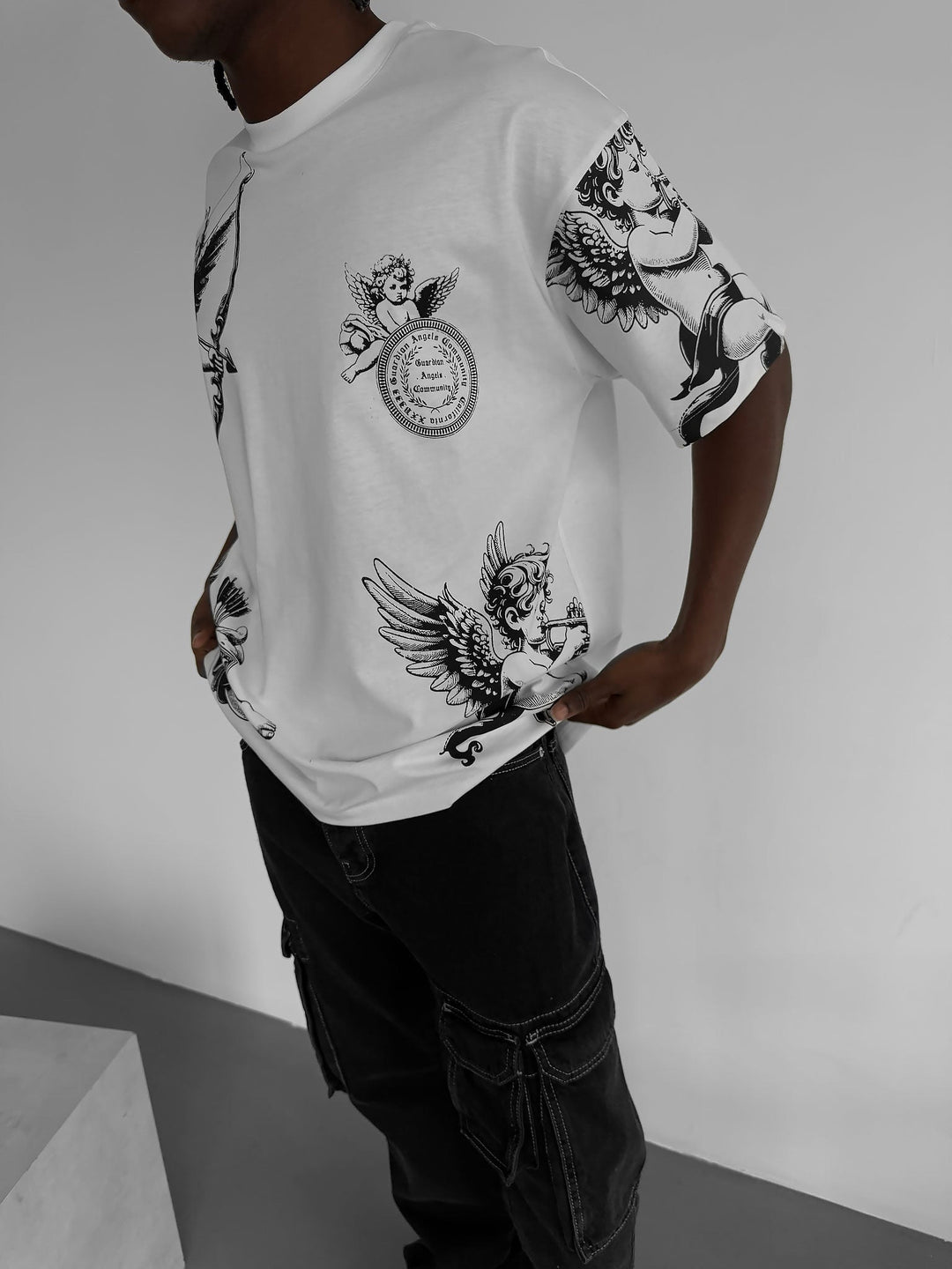 Oversize Guardian Angels T-Shirt - Ecru