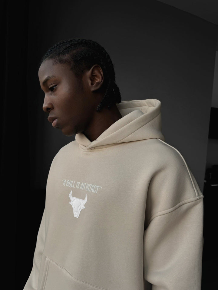 Oversize Bull Hoodie - Blekt Sand