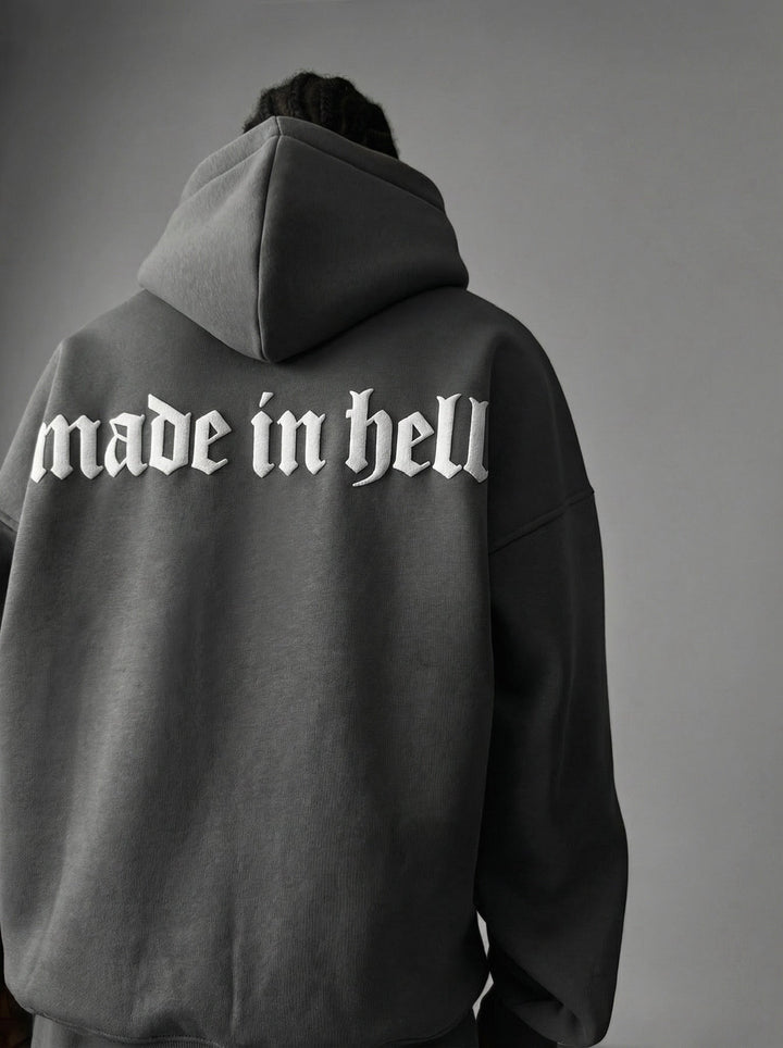 Oversize Made in Hell Hoodie - Antracit