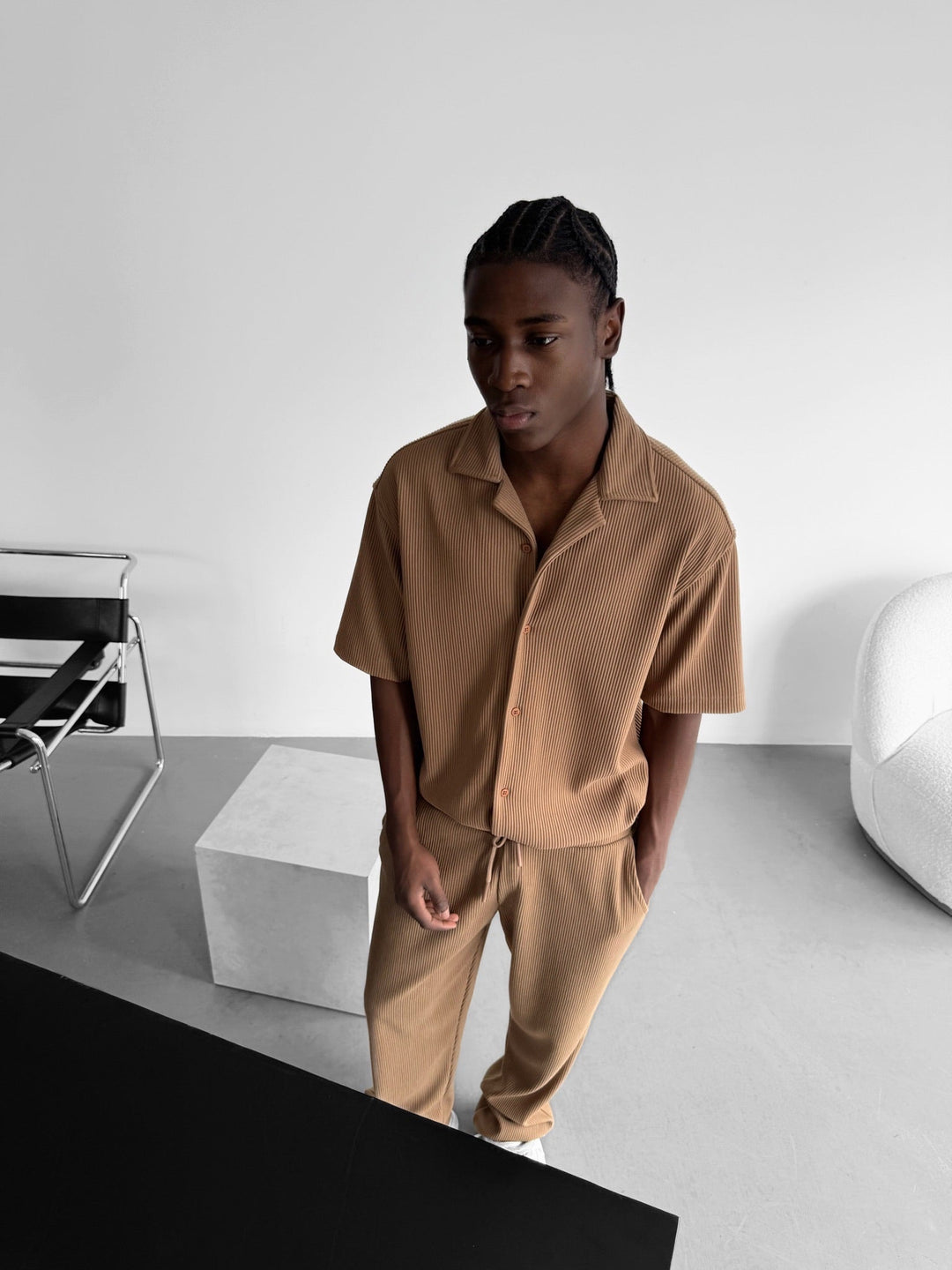 Oversize Cord Skjorta - Brun