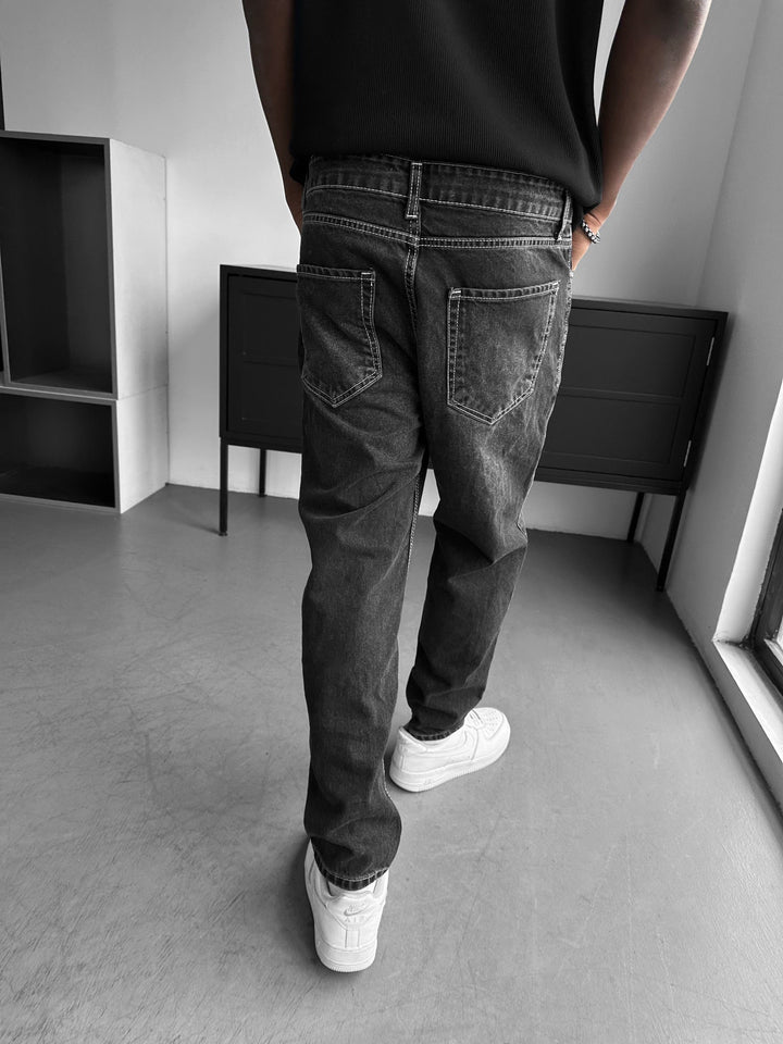 Boyfriend Fit Jeans - Svart