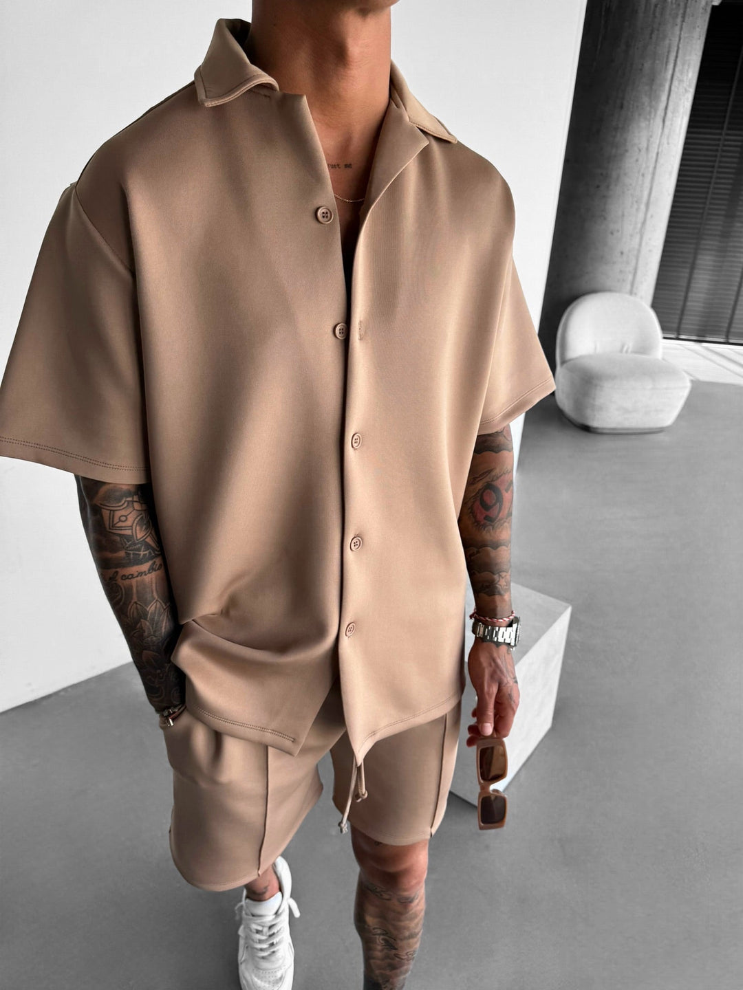 Oversize Dykarskjorta - Beige