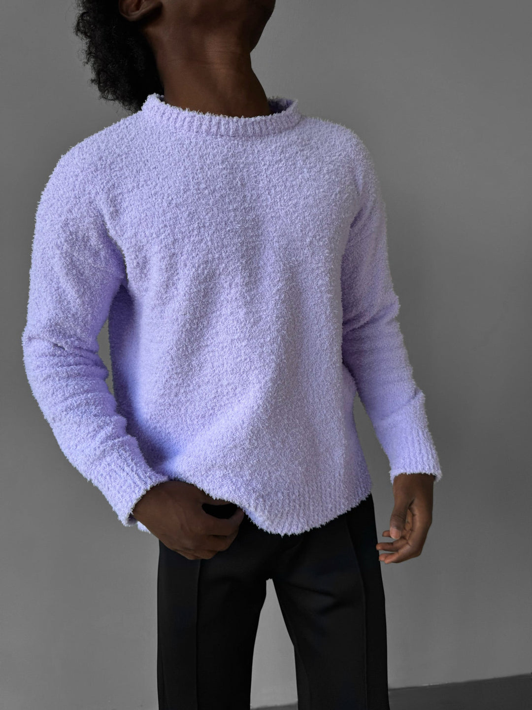 Oversize Plush Pullover - Lila Viska