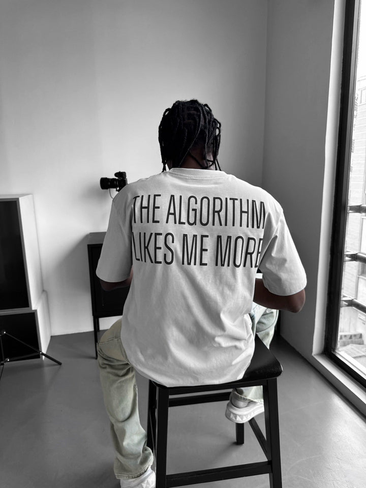 Oversize "Algorithm" T-Shirt - Grå