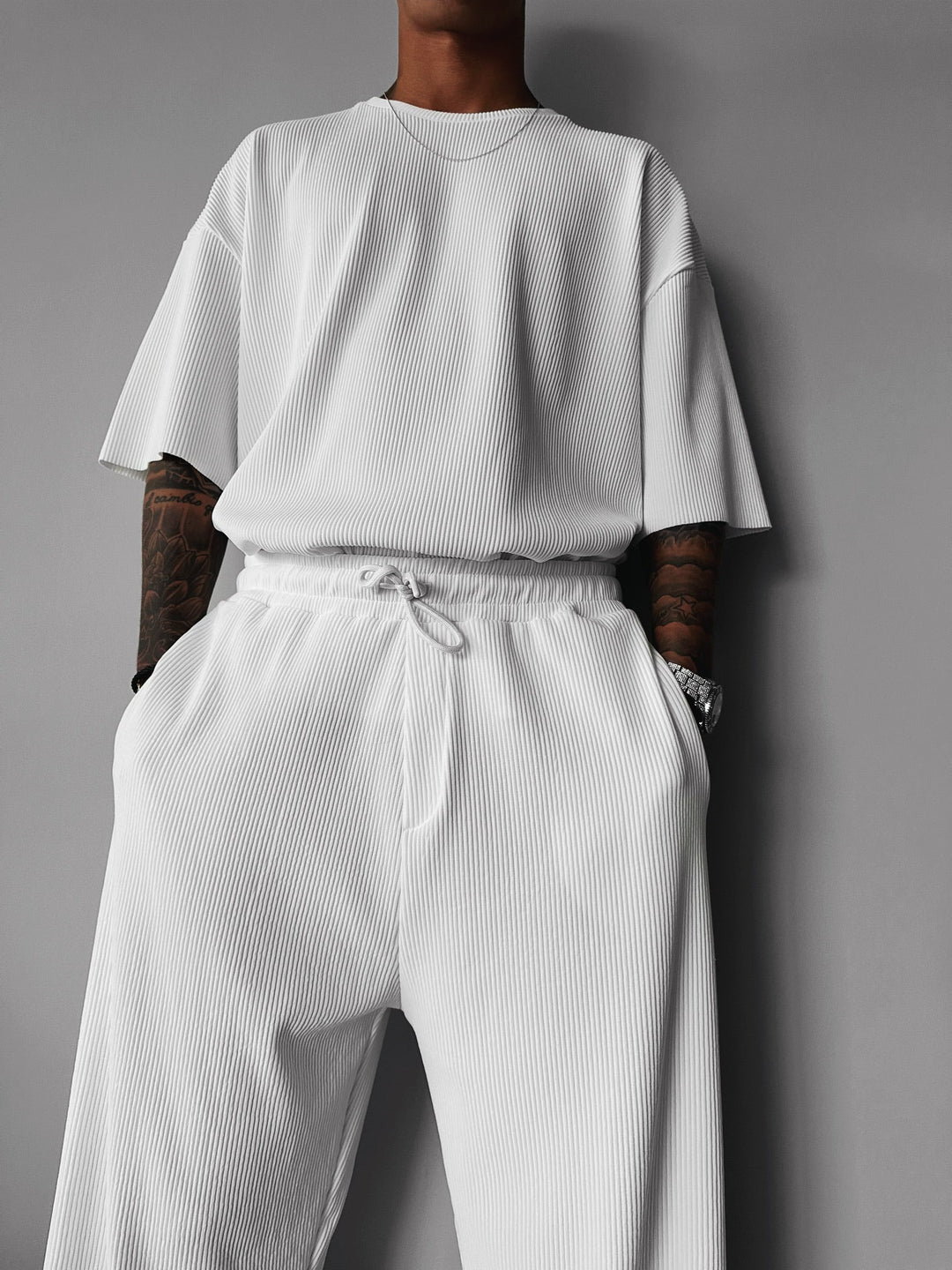 Oversize Cord Tee - Vit